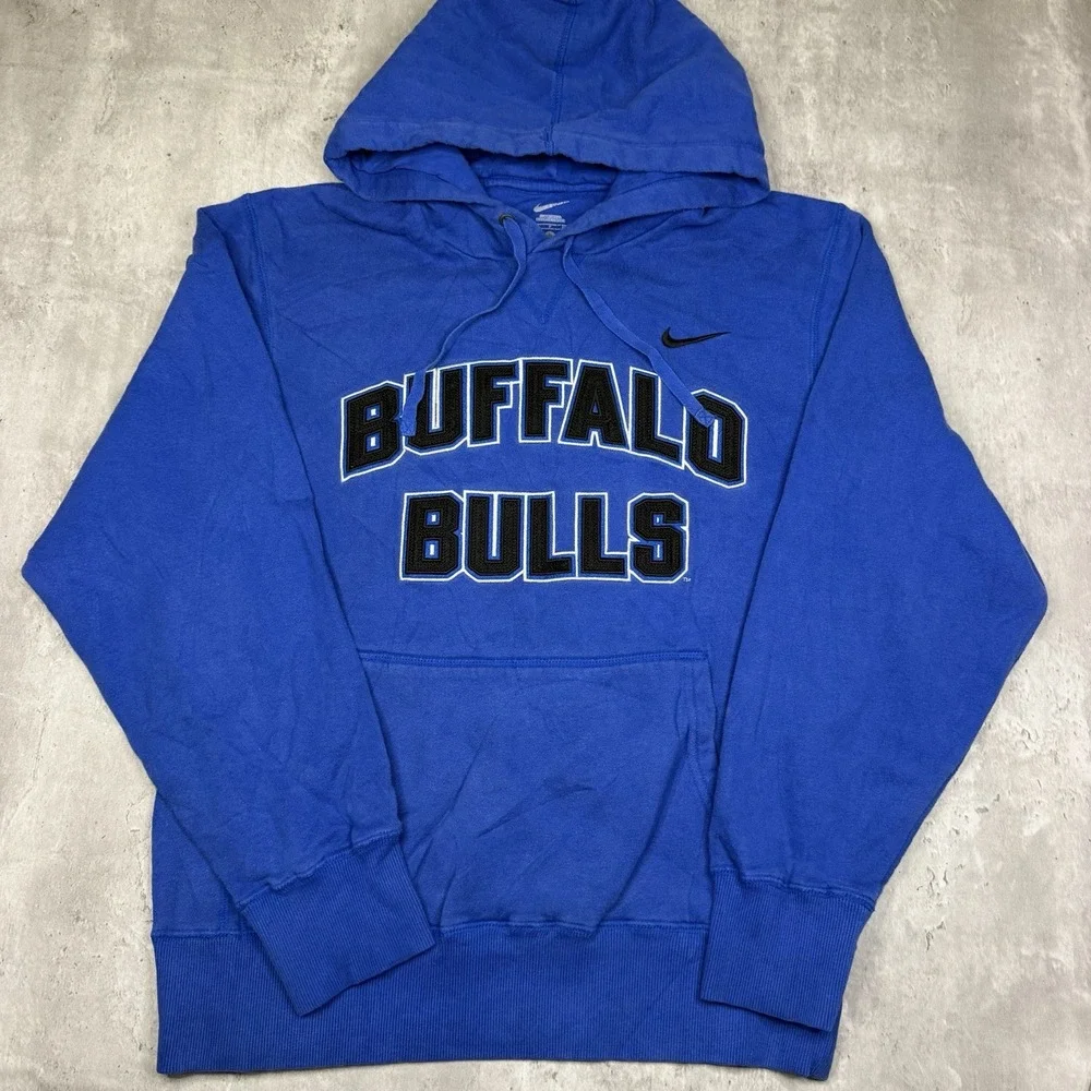 Nike Buffalo Bulls Embroidered Blue Hoodie Pullover Sweatshirt Men's Small UB